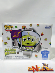Funko Pop! Disney Pixar Alien Remix Buzz Lightyear GITD + Tee Lg In Hand