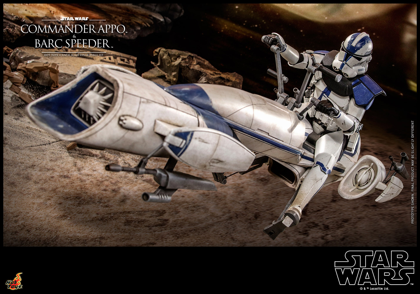 Commander Appo with BARC Speeder Sixth Scale Figure Set by Hot Toys