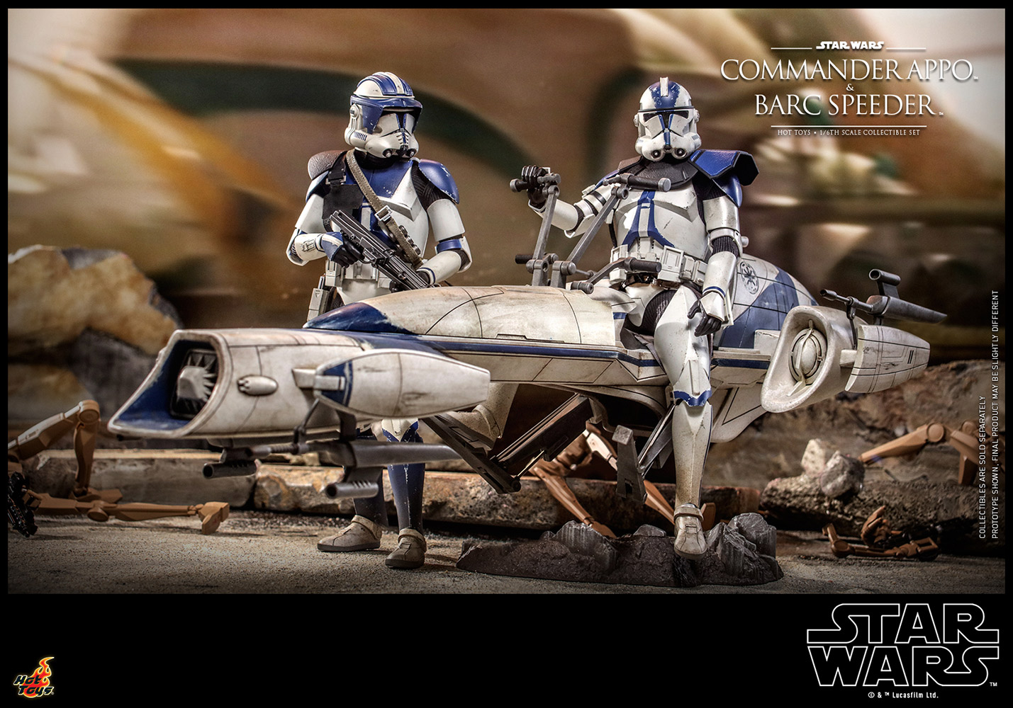 Commander Appo with BARC Speeder Sixth Scale Figure Set by Hot Toys