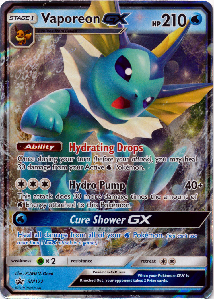 Pokemon Vaporeon-GX Elemental Power Collectors Tin:Booster Packs TCG Cards Promo 