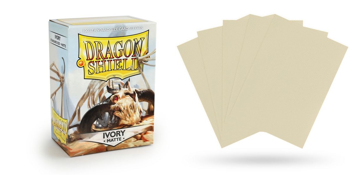Dragon Shield Ivory Matte 100 Standard Card Sleeves Magic Dragon Ball 