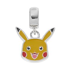 Pikachu Head Sterling Silver Dangle Charm