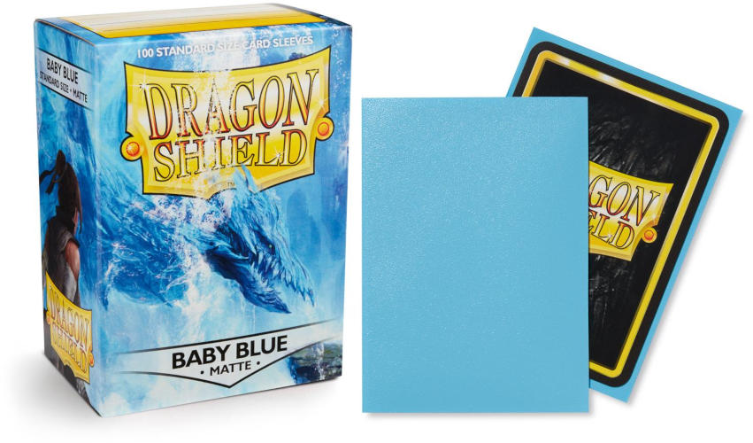 Matte Dragon Shield 100 Standard Sized Card Sleeves Baby Blue 