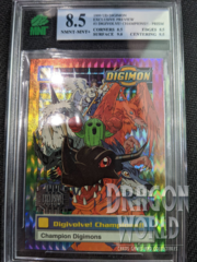 1999 UD DIGIMON EXCLUSIVE PREVIEW #3 DIGIVOLVE! CHAMPIONS!! - PRISM - MNT GRADE 8.5