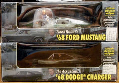 Steve McQueen Bullitt Cars 1968 Mustang & Charger © 2001 Revell Diecast w/figs