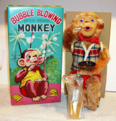 Bubble Blowing Monkey w/ Box © 1950s Alps
