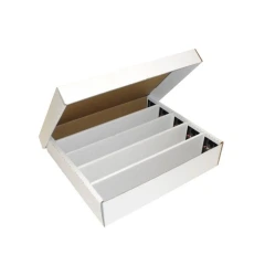 5000 Count Cardboard Storage Box - White with 5 rows with Lid