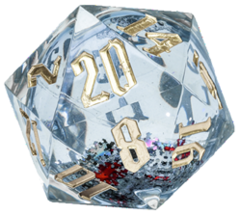 SD D20 SNOW GLOBE GOLD INK AND SILVER  GLITTER 54MM