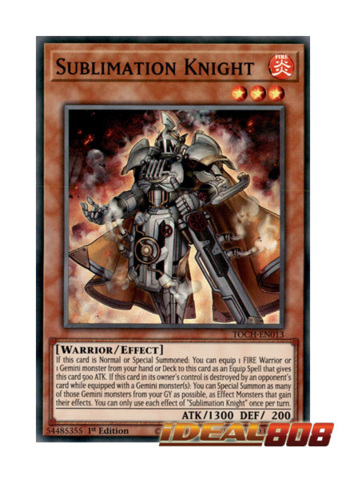 Super Rare Unlimited Edition YuGiOh TOCH-EN013 SUBLIMATION KNIGHT NEW 