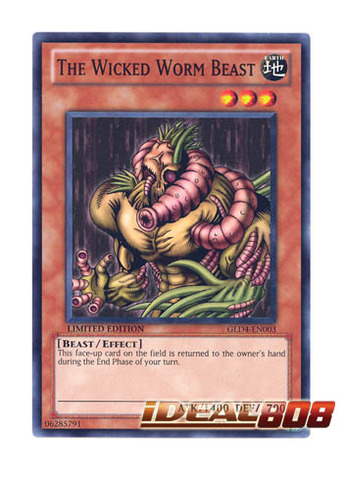 3 x The Wicked Worm Beast - Common Near Mint GLD4-EN003 