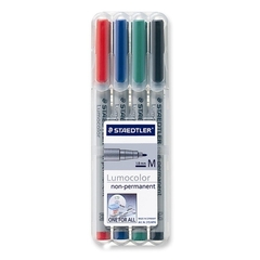 Staedtler Lumocolour Medium Wet-Erase Pens (4) - Mat Marker Set CHX 03154