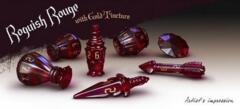 The Rogue 7 Dice Set Roguish Rouge & Gold Tincture