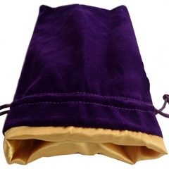 MDG Dice Bag 6x8 Velvet w/Satin Purple w/Gold