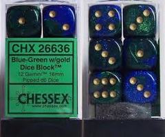 12 Blue-Green w/gold CHX 26636 gemini 16 mm d6