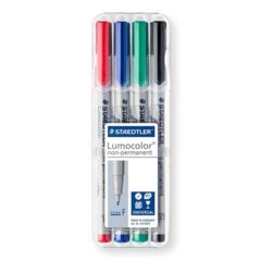 Staedtler Lumocolor Non-Permanent Pen 1.0 mm Medium Point 4-Color Set