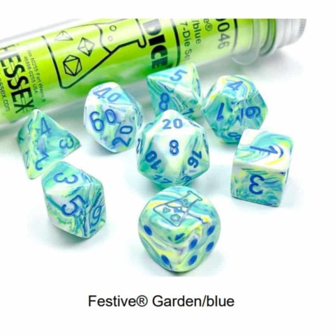 Lab Dice - 7ct Festive - Garden - Blue 30046