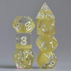 Milk Yellow with Shimmer Diamond Filled Dice Set