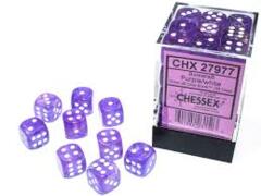 36d6 12mm Dice Borealis Purple/White Luminary - CHX27977