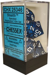 Chessex 7 ct Speckled Polyhedral Die Set Stealth (25346)