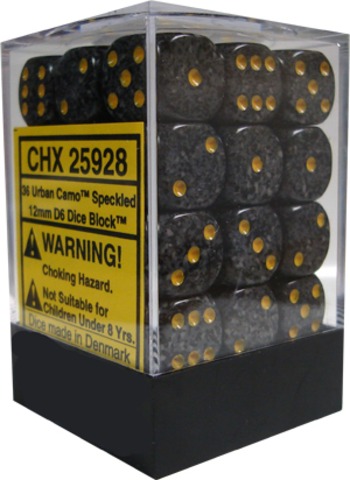 Chessex 36 ct 12mm D6 Speckled Urban Camo (CHX25928)