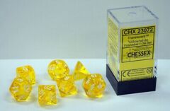 Translucent Yellow/white Polyhedral 7-Die Set CHX 23072