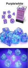 Borealis Purple / White Luminary 7 Dice Set - CHX27577