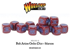 Bolt Action Order Dice: 12 Maroon D6 Set