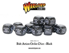 Bolt Action Order Dice: 12 Black D6 Set