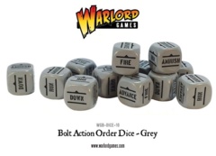 Bolt Action Order Dice: 12 Grey D6 Set