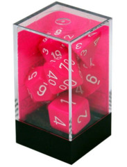 CHX 25444 Pink w/White Opaque Polyhedral 7-Die Set