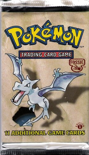 ONE SEALED Pokemon Fossil Unlimited Blister Booster Pack New Aerodactyl Art 1 
