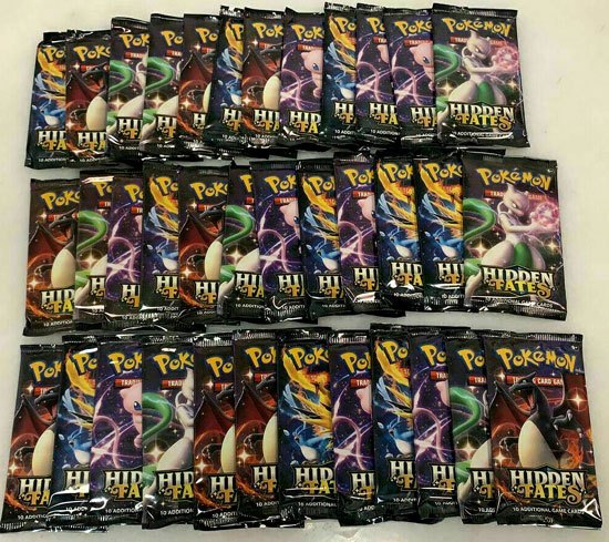 Sealed New 36x Pokemon Hidden Fates Booster Packs Genuine Booster Box Worth 