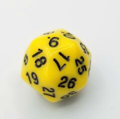 30-Sided Opaque Dice (d30) - Yellow