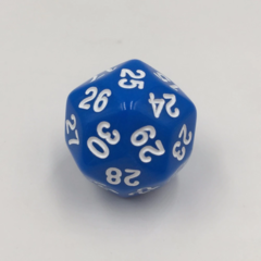 30-Sided Opaque Dice (d30) - Blue